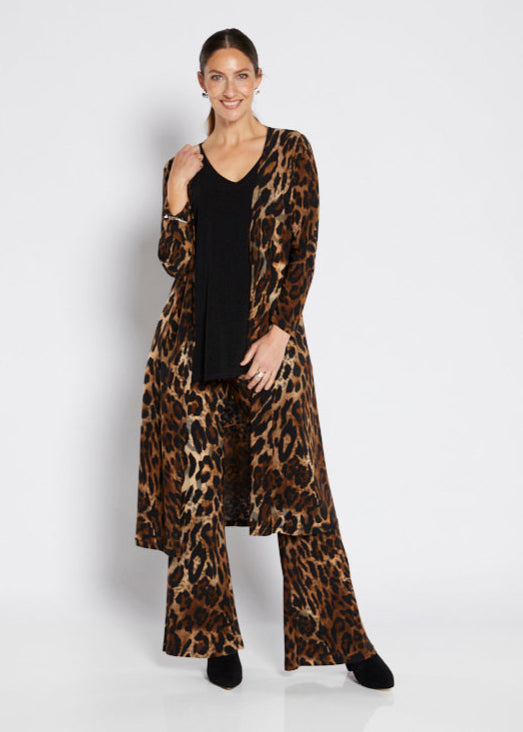 Mia jersey flare pant in Soprano animal print