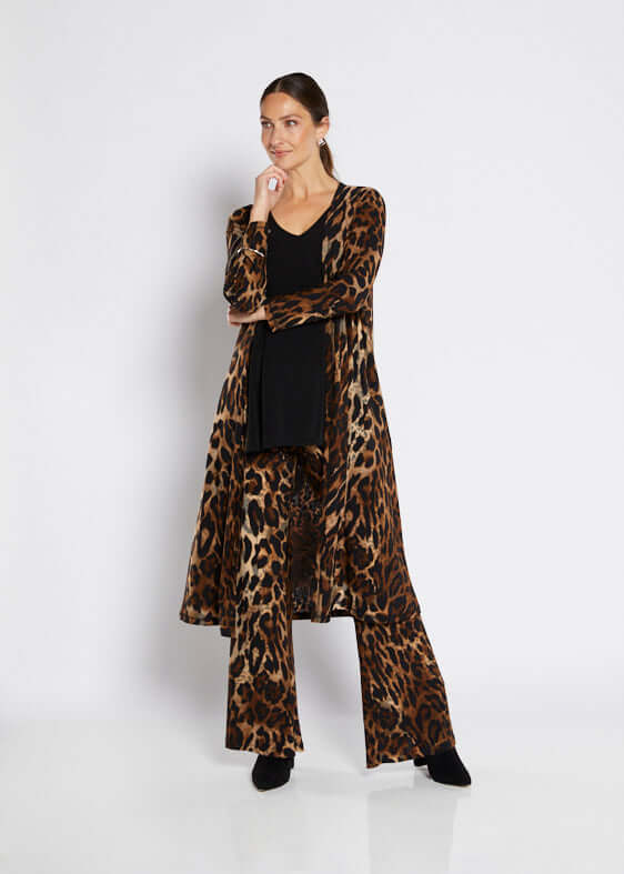 Philosophy Australia Antonia jersey maxi cardigan in Soprano animal print
