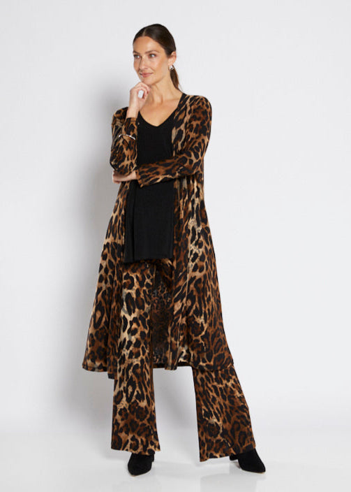 Mia jersey flare pant in Soprano animal print