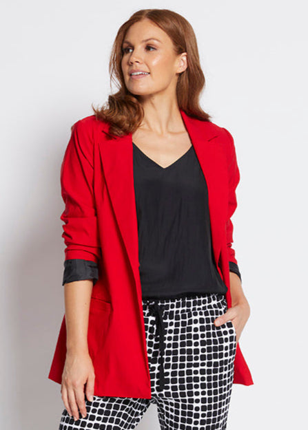 Equal Bengaline Blazer in Red
