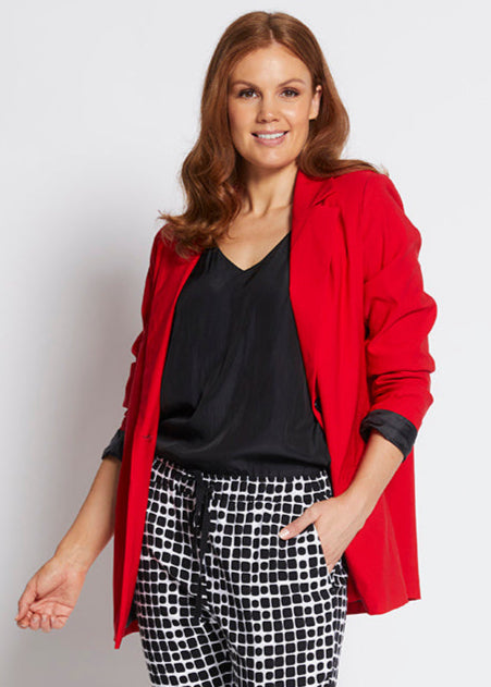 Equal Bengaline Blazer in Red