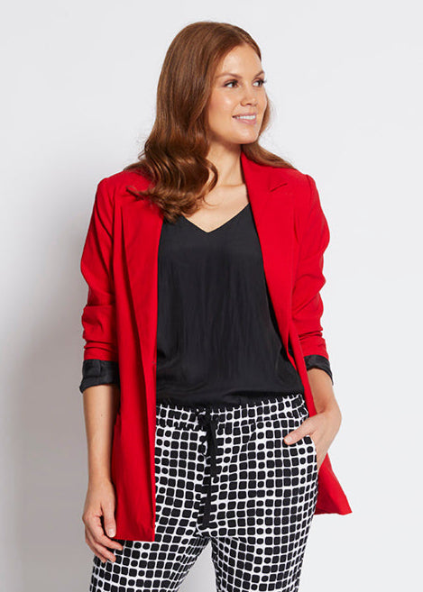 Equal Bengaline Blazer in Red