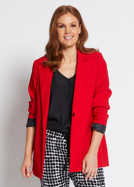 Equal Bengaline Blazer in Red