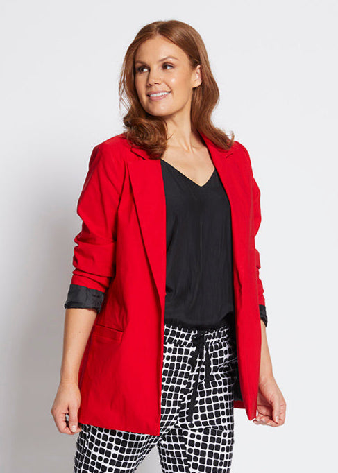 Equal Bengaline Blazer in Red