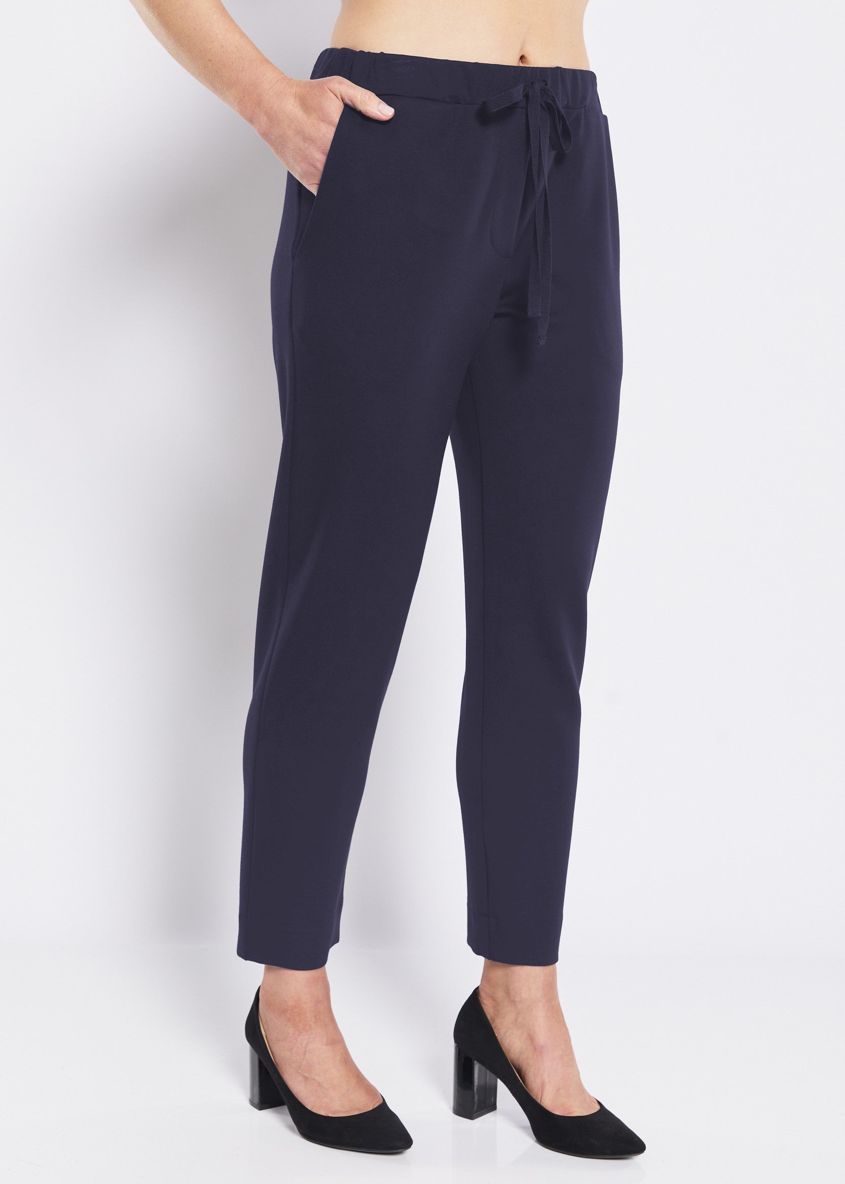 Ponte Relaxed Pant with Pockets in French Navy