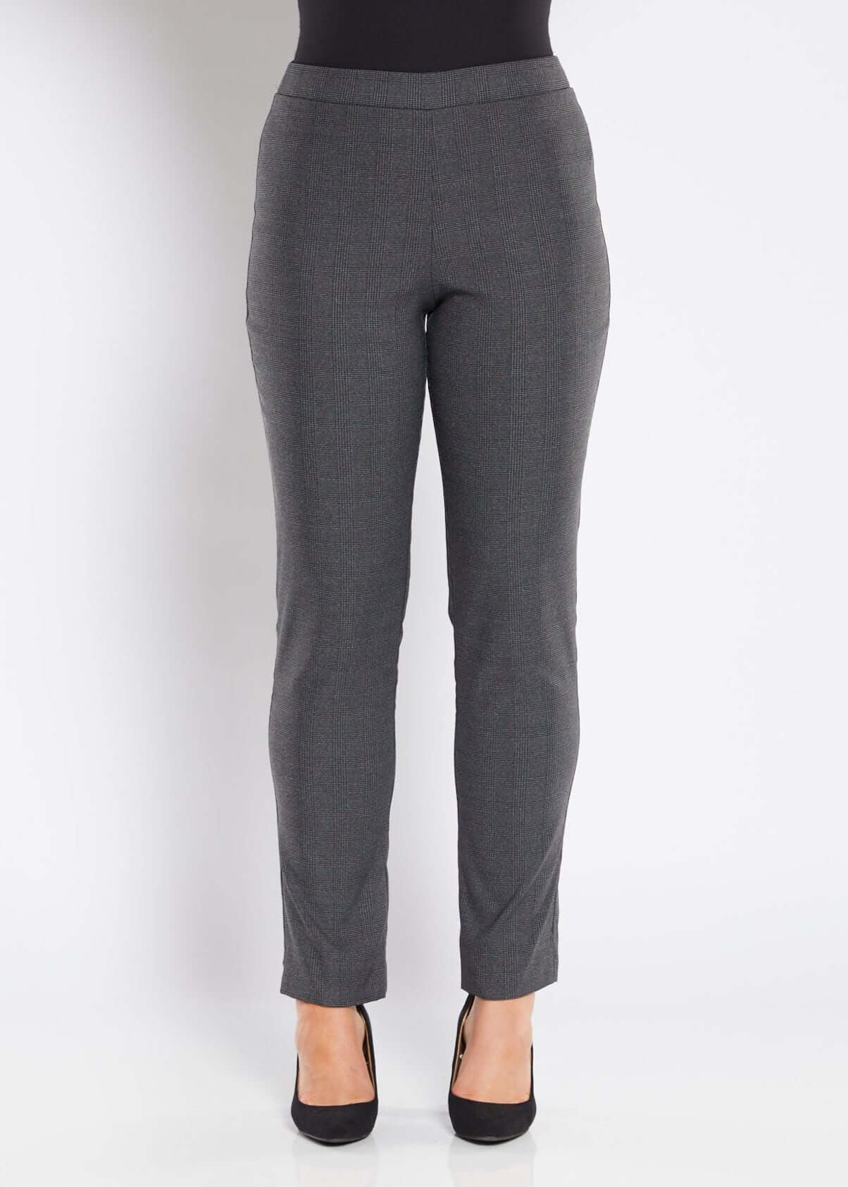 Charles Inner Warmth Bengaline check pants in Grey Check