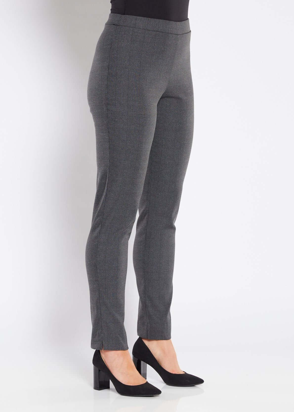 Charles Inner Warmth Bengaline check pants in Grey Check