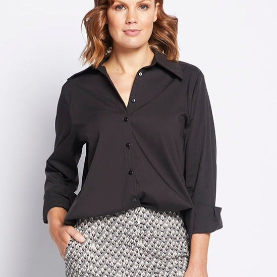 Philosophy Australia Class cotton Women's shirt in black, made in Australia