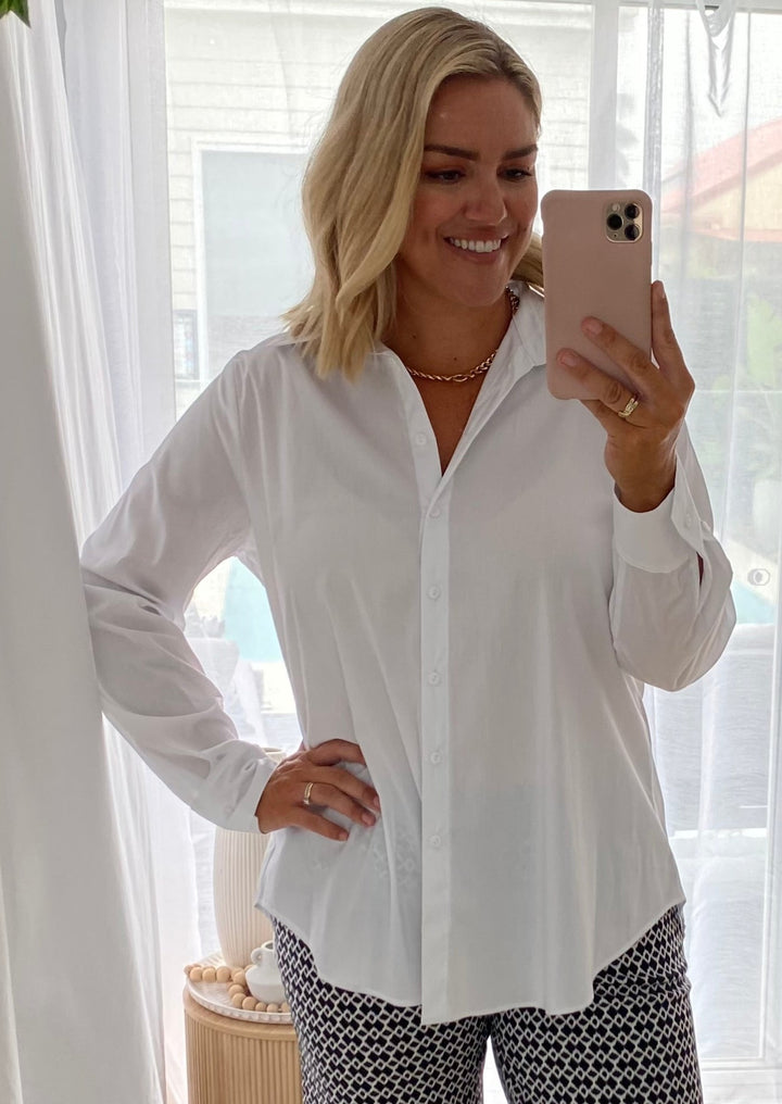 Philosophy Australia Class cotton Women's shirt in white, made in Australia