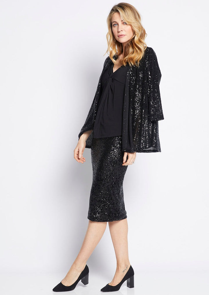 Sally Sequin Jacket in Black