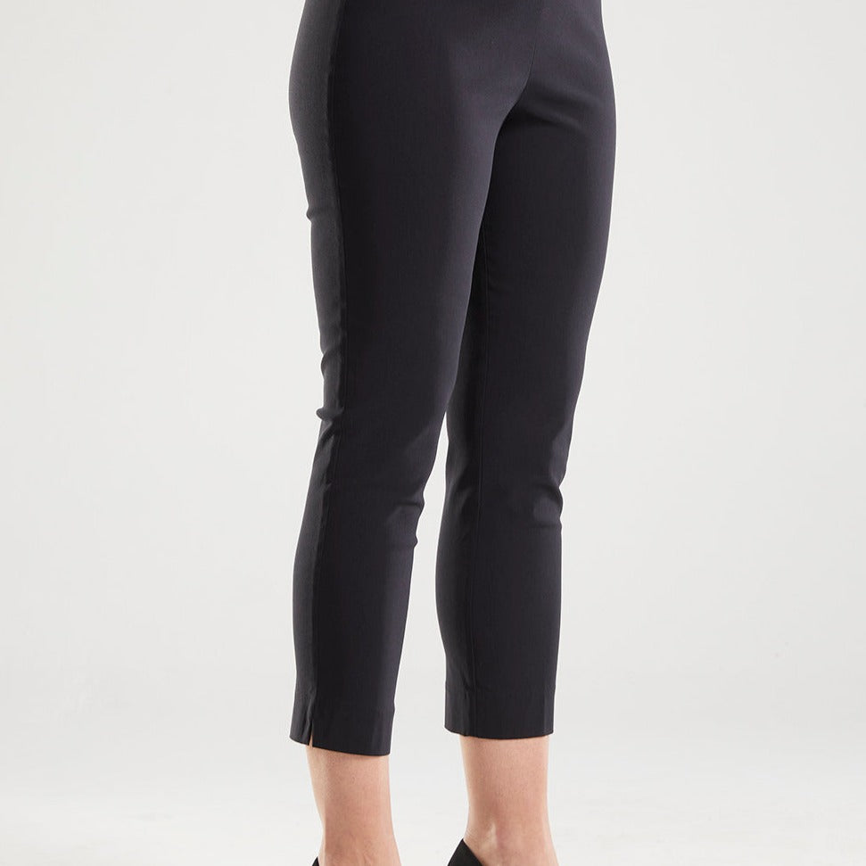 Everyday Miracle Bengaline Women's 7/8th length slim-cut pants in black.