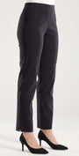 Gem Miracle Bengaline women's full-length straight-cut pants in black.