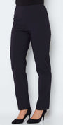 Gem Miracle Bengaline women's full-length straight-cut pants in ink navy.