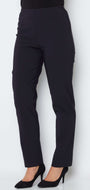 Gem Miracle Bengaline women's full-length straight-cut pants in ink navy.