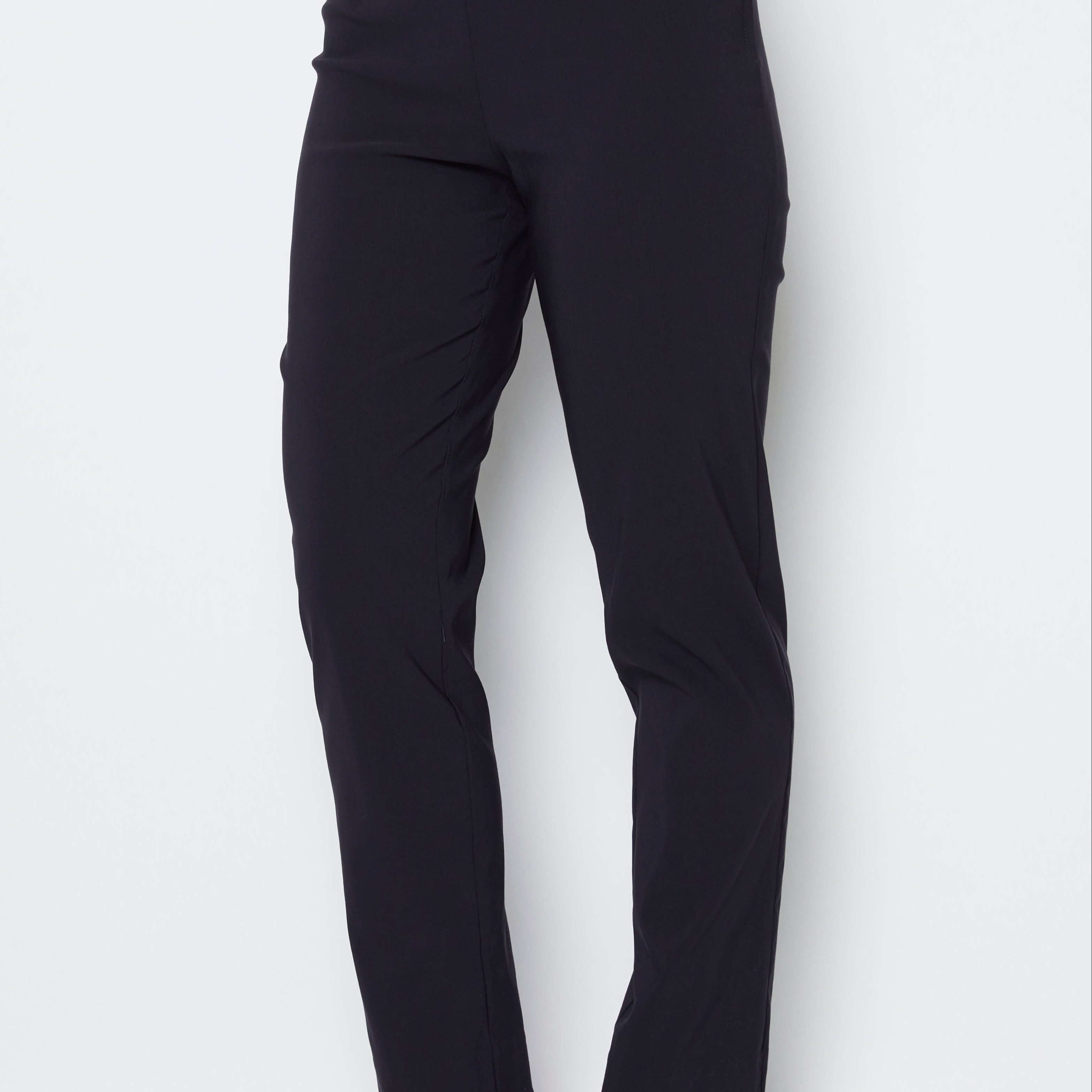 Gem Miracle Bengaline women's full-length straight-cut pants in ink navy.