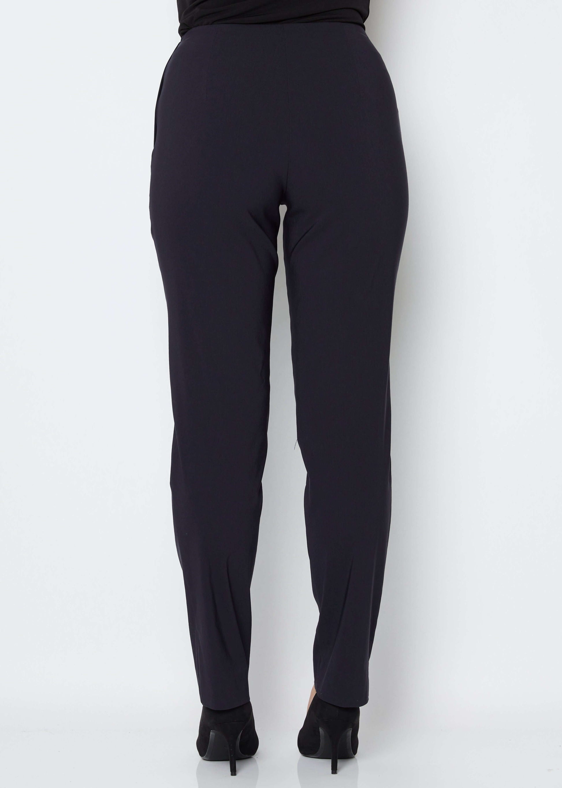 Gem Miracle Bengaline women's full-length straight-cut pants in ink navy.