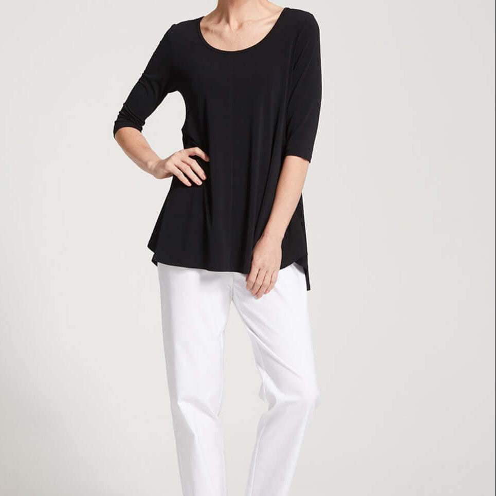 Gem Miracle Bengaline women's full-length straight-cut pants in white.