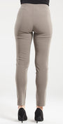 Narrow Miracle Bengaline Women's full-length slim-cut pants in bark neutral.