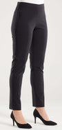 Narrow Miracle Bengaline Women's full length slim cut black pants.