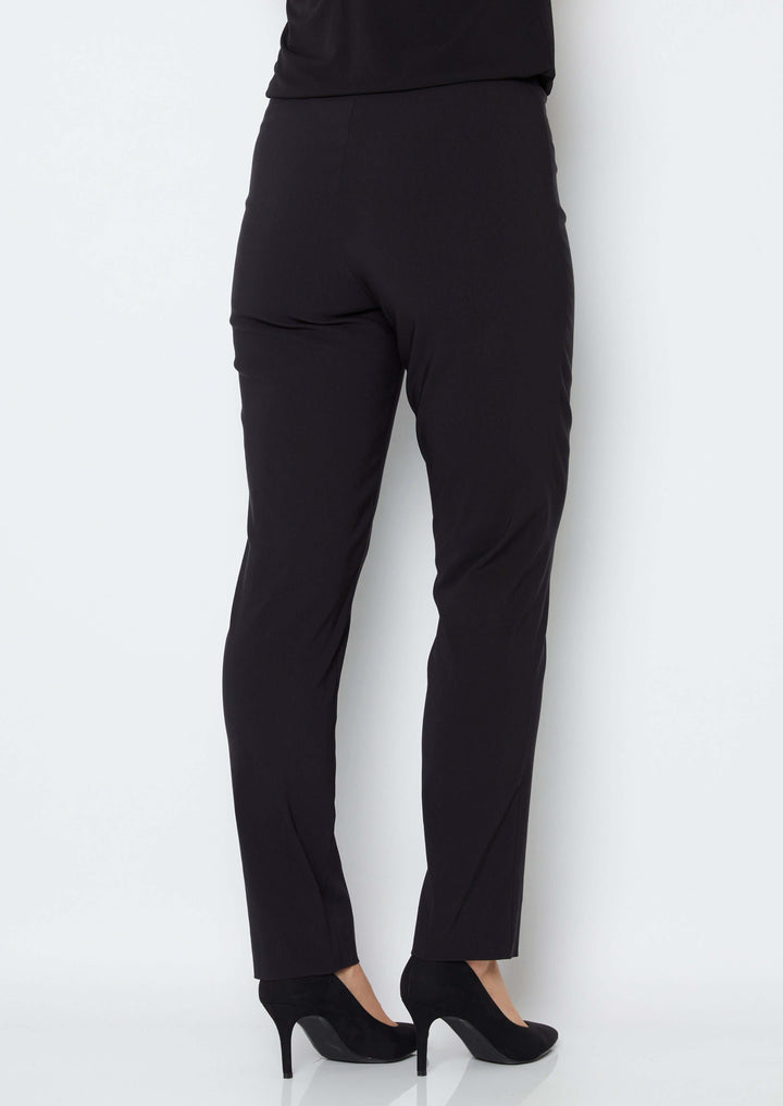 Narrow Miracle Bengaline Women's full length slim cut black pants.