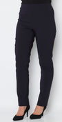 Narrow Miracle Bengaline Women's full-length slim-cut ink navy pants.