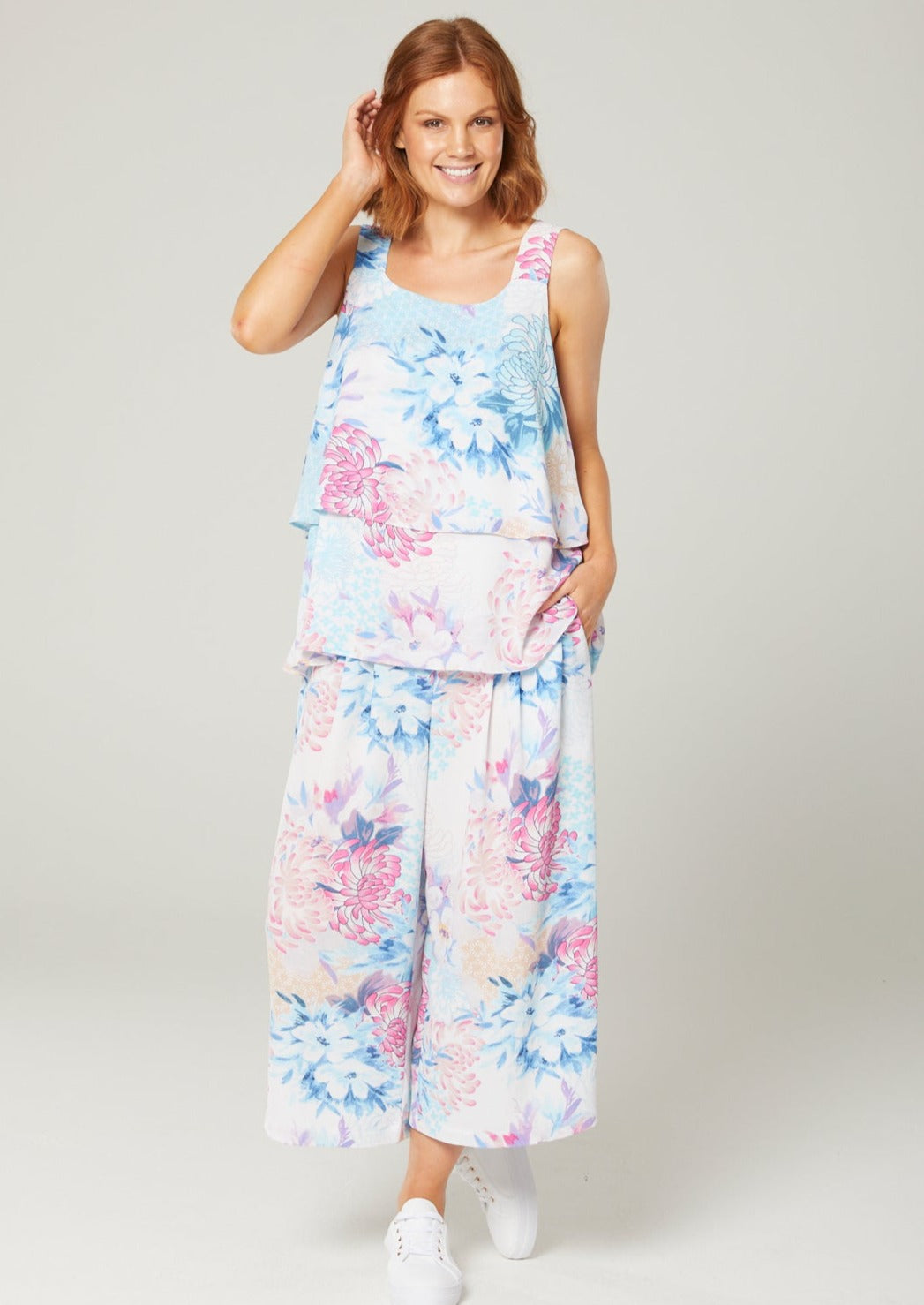 Tiers Layer Camisole in Peony
