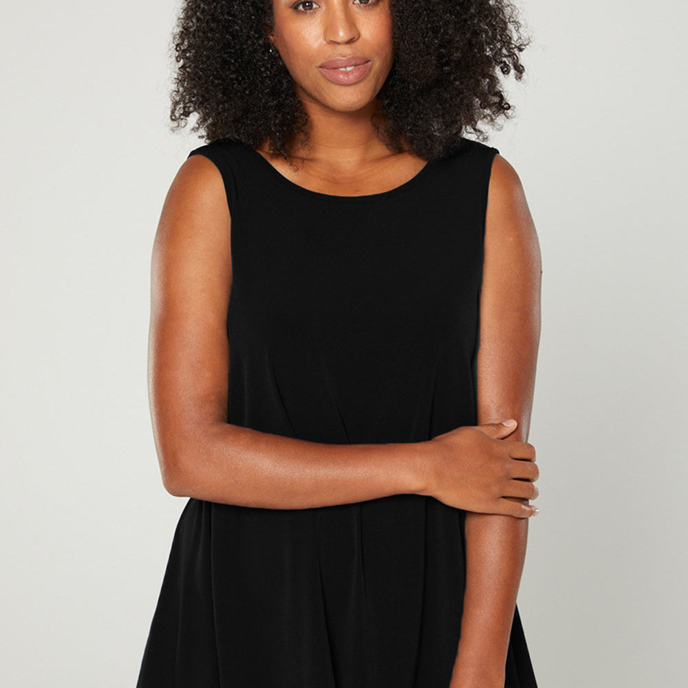 Sun Reversible Foundation Women's tank with scoop or V-neck in black.