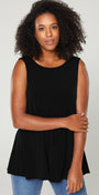 Sun Reversible Foundation Women's tank with scoop or V-neck in black.